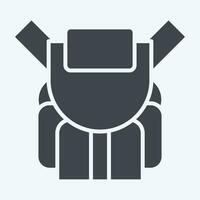 Icon Backpack. related to Backpacker symbol. glyph style. simple design editable. simple illustration vector