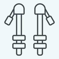 Icon Trekking Poles. related to Backpacker symbol. line style. simple design editable. simple illustration vector