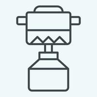 Icon Backpacking Stove. related to Backpacker symbol. line style. simple design editable. simple illustration vector
