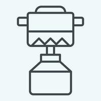 Icon Backpacking Stove. related to Backpacker symbol. line style. simple design editable. simple illustration vector