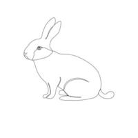 Continuous One line Rabbits outline vector art illustration