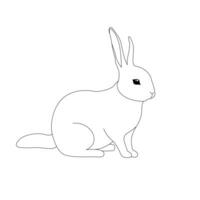 Continuous One line Rabbits outline vector art illustration