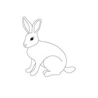 Continuous One line Rabbits outline vector art illustration