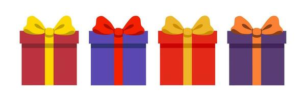 set of gifts of different colors for all holidays and important events vector