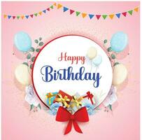 Happy Birthday photo frame Background vector