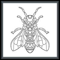 Stinger bee mandala arts isolated on white background. vector