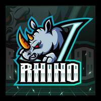 rinoceronte mascota deporte logo diseño. vector