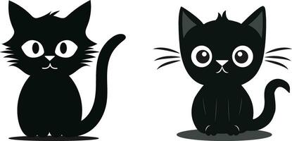 A cute cartoon cat sitting on white background vector