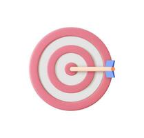 3d Arrow hit the center of target. the concept of achieving a goal in life or business. Marketing time concept. 3d rendering. Vector illustration