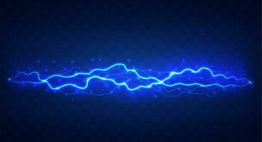 Lightning flash effect. Realistic electric lightning, Abstract background in the form of lightning. A powerful charge causes many sparks. Power of nature. vector