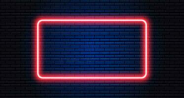 Neon frame for your design. Lights sign. abstract neon background for signboard or billboard. Geometric glow outline shape or laser glowing lines. Vector illustration.