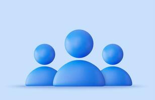 3d leadership Bunch of people user social network icon. 3d rendering. Vector illustration