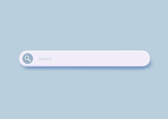 3D search bar. Browser button for website and UI design. Search form template. web search concept. 3d rendering. Vector illustration