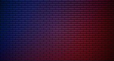 Lighting Effect red and blue on brick wall for background party happy new year happiness concept. brick wall text place, brickwork message background area. Vector illustration.