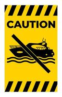 Water Safety Sign Attention, No Motorized Craft vector