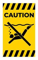 Water Safety Sign Attention, No Sub-Aqua Equipment vector