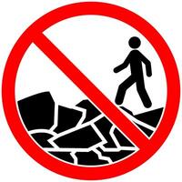 Warning Sign Keep Off Rocks vector