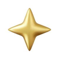 3d Gold star icon. 3d rendering. Vector illustration