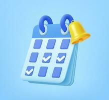 3D Calendar with check mark vector