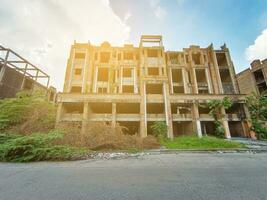 old abandoned building in the city photo