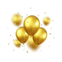 3d balloons with ribbon. vector