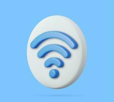 3D talk ballon with a wifi. Speech bubble with wifi icon. 3d rendering. Vector illustration