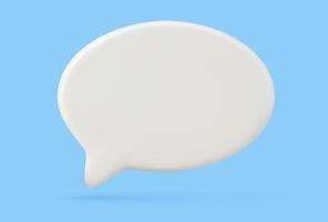 Blank white speech bubble pin isolated on blue background 3D rendering. Social network communication concept. Vector illustration