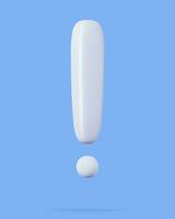 3D warning sign. exclamation mark. 3d rendering. Vector illustration