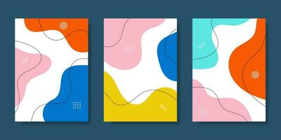 Gradient colorful abstract shapes cover design. Vector illustration