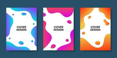 Gradient colorful abstract shapes cover design. Vector illustration