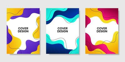 Gradient colorful abstract shapes cover design. Vector illustration