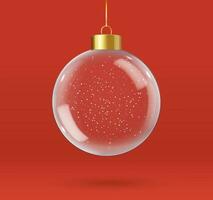 3d Realistic hanging glass christmas balls vector