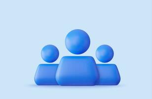 3d leadership Bunch of people user social network icon. 3d rendering. Vector illustration