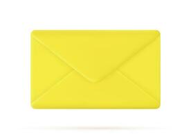 3d Render closed mail envelope icon isolated on white background. new unread email notification. Vector illustration