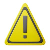 3d Hazard warning attention sign with exclamation mark symbol. Realistic yellow triangle warning sign. vector