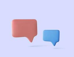 Blank speech bubble pin isolated on background 3D rendering. Social network communication concept. 3d render. Vector illustration