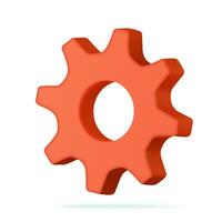 3d gear wheel isolated on white background. 3d rendering. Vector illustration