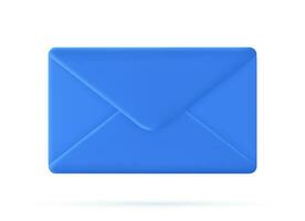 3d Render closed mail envelope icon isolated on white background. new unread email notification. Vector illustration