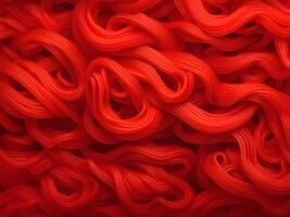 AI generated close up red noodle texture background photo