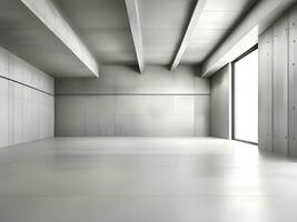 AI generated empty room with concrete walls photo