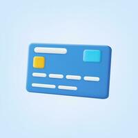 3d representación crédito tarjeta icono. concepto de bancario operación. financiero actas, pagos, en línea bancario, dinero transferencias mínimo dibujos animados estilo crédito tarjeta icono vector