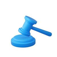 3d judge gavel. Judge arbitrate courthouse concept. Auction court hammer bid authority symbol, Law concept. 3d rendering. Vector illustration