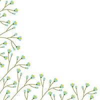 Corner frame of Blooming branches with copy space. Springtime Blossoms Border for many various uses vector