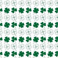 Seamless pattern of tree and four leaf clover. Outline and color drawn design concept for many uses vector