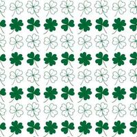 Seamless pattern of tree and four leaf clover. Outline and color drawn design concept for many uses vector