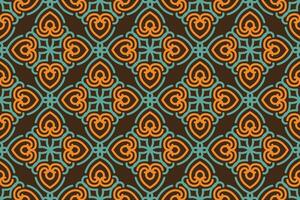 Seamless geometric pattern with floral elements on white background. vintage vector abstract design. Decorative lattice in Arabic style. Background for textile, fabric and wrapping.