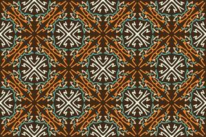 Seamless geometric pattern with floral elements on white background. vintage vector abstract design. Decorative lattice in Arabic style. Background for textile, fabric and wrapping.