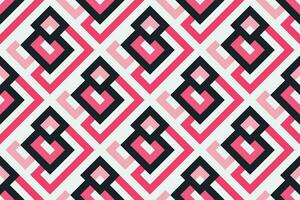 Geometric seamless pattern. Abstract geometric graphic design with black, pink and white color vector