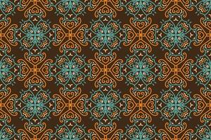 Seamless geometric pattern with floral elements on white background. vintage vector abstract design. Decorative lattice in Arabic style. Background for textile, fabric and wrapping.