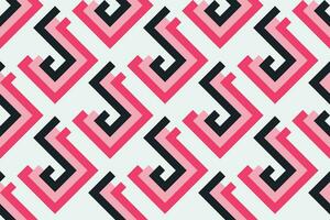 Geometric seamless pattern. Abstract geometric graphic design with black, pink and white color vector